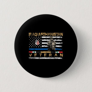 Irak Afghanistan Veteran Vintage-Flagge Patriotisc Button