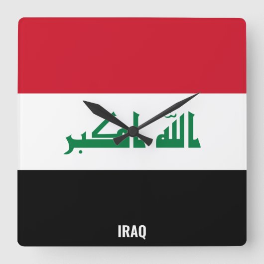 Irak Flag Dazzzing Patriotic Square Quadratische Wanduhr (Vorderseite)