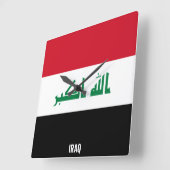 Irak Flag Dazzzing Patriotic Square Quadratische Wanduhr (Winkel)