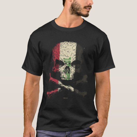 Irak Flag Skull Crossbones T-Shirt (Vorderseite)