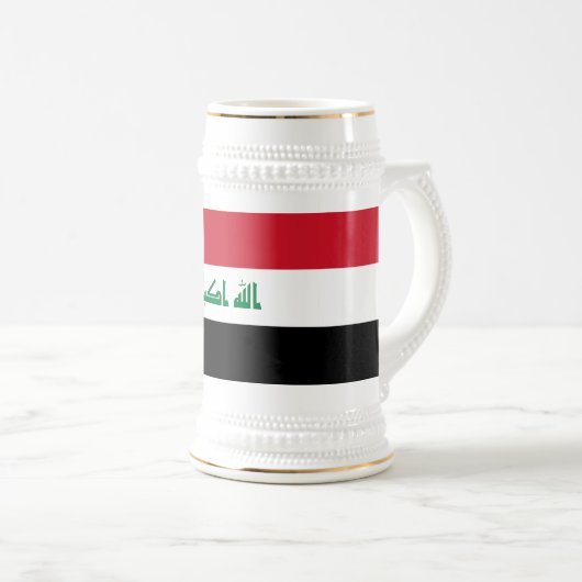 Irak-Flagge Bierglas (VorderseiteRechts)