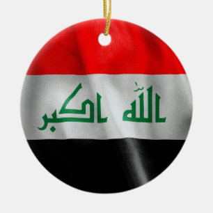 Irak-Flagge Doppelseitiges Weihnachtsgeschenk Keramik Ornament