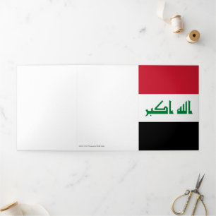 Irak-Flagge Dreifach Gefaltete Karte