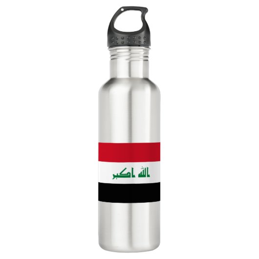 Irak-Flagge Edelstahlflasche (Vorderseite)