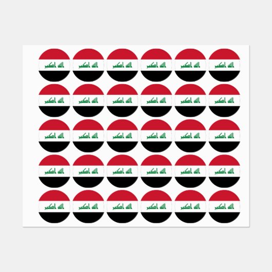 Irak-Flagge Etiketten (Blatt)