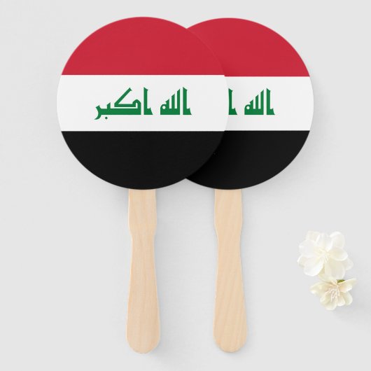 Irak-Flagge Fächer (Vorne und Hinten)