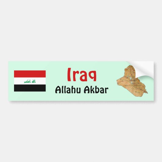 Irak-Flagge + Karte Autoaufkleber (Vorne)