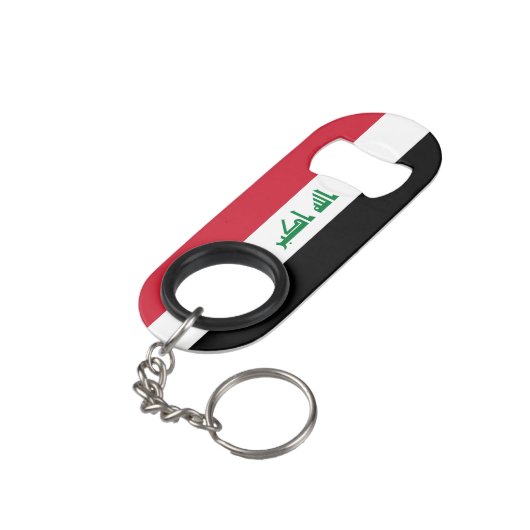 Irak-Flagge Mini Flaschenöffner (Rückseite Schrägansicht)