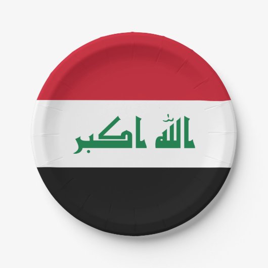 Irak-Flagge Pappteller (Vorderseite)