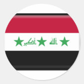 Irak-Flagge Runder Aufkleber (Vorderseite)