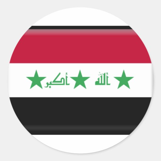 Irak-Flagge Runder Aufkleber (Vorderseite)