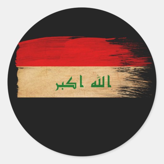 Irak-Flagge Runder Aufkleber (Vorderseite)