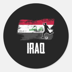 Irak Flagge Trikot Irakische Fußballmannschaft Ira Runder Aufkleber