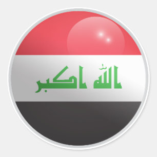 Irak-Glossy-Circle-Flagge Runder Aufkleber