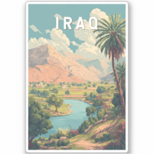 Irak Illustration Reise Kunst Vintage Aufkleber