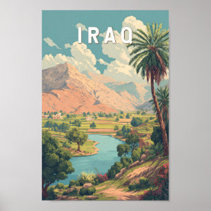 Irak Illustration Reise Kunst Vintage Poster