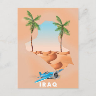 Irak illustrierter Reiseposter-Druck. Postkarte