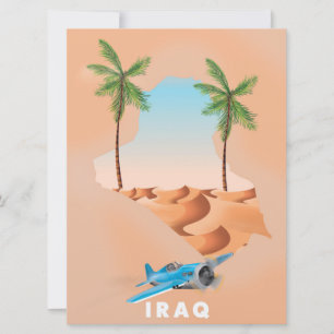 Irak Illustriertes Reiseplakat. Einladung