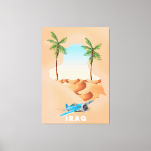 Irak Illustriertes Reiseplakat. Leinwanddruck