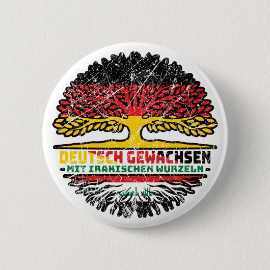 Irak Irakisch Deutsch Deutschland Baum Wurzel Button (Vorderseite)