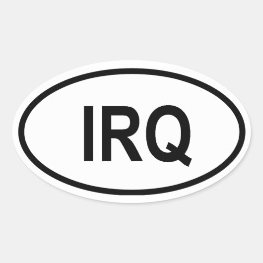 Irak "IRQ" Ovaler Aufkleber (Vorderseite)