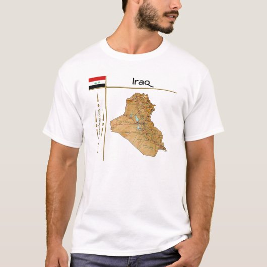 Irak Karte + Flagge + T - Shirt (Vorderseite)