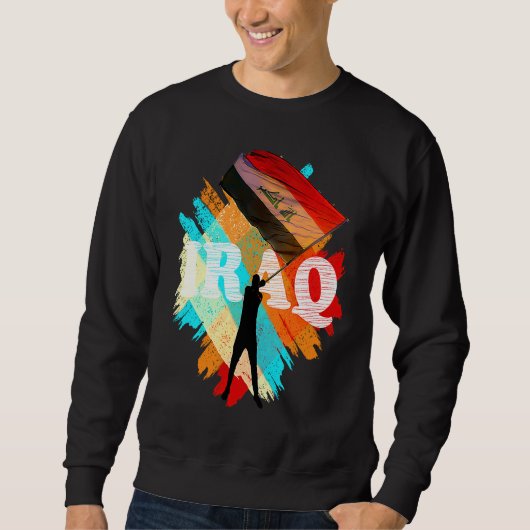 IRAK PROTEST MIT FLAGGE RETRO VINTAGE SWEATSHIRT (Vorderseite)