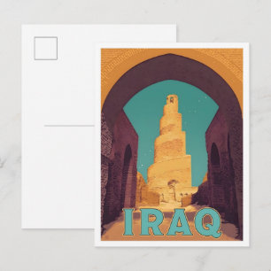 Irak Reisen im Vintage-Stil  Postkarte