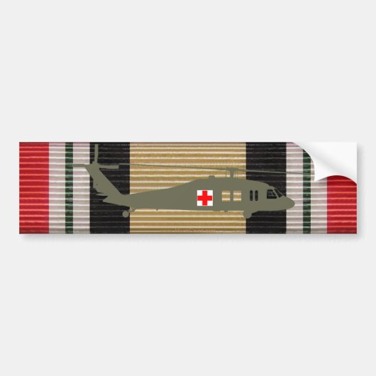 Irak-Wahlkampfmedaille Ribbon UH-60 Blackhawk-Aufk Autoaufkleber (Vorne)
