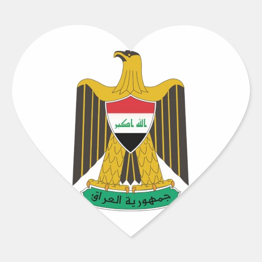 Irak-Wappen Herz-Aufkleber (Vorderseite)