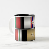 Iraker-u. Afghanistan-Kampagnen-Medaillen-Tasse - Zweifarbige Tasse (Vorderseite Links)