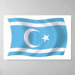 Irakisch-türkmenische Flagge Poster Druck