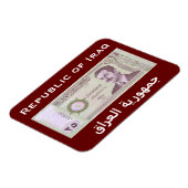 Irakische Dinar mit Saddam Hussein Magnet (Linke Seite)