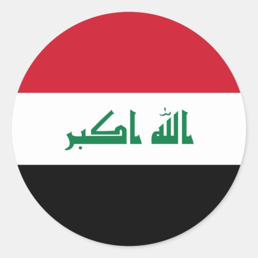 irakische Flagge, Flagge Iraks Runder Aufkleber (Vorderseite)