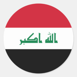 irakische Flagge, Flagge Iraks Runder Aufkleber