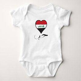 Irakische Flagge Herz Arabische Kalligrafie "Liebe Baby Strampler