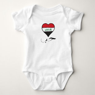 Irakische Flagge Herz Arabische Kalligrafie "Liebe Baby Strampler