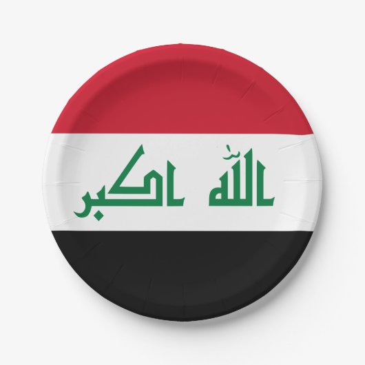 irakische Flagge Pappteller (Vorderseite)