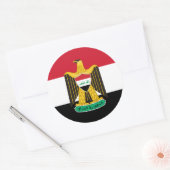 irakische Flagge und Wappen, Flagge Iraks Runder Aufkleber (Umschlag)