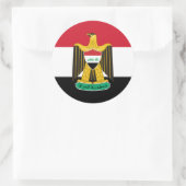 irakische Flagge und Wappen, Flagge Iraks Runder Aufkleber (Tasche)