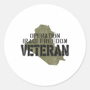 Irakkriegsveteranen: Irakische Freiheit Veteran Runder Aufkleber