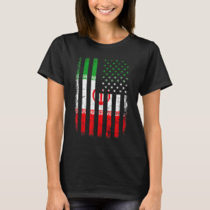 Iran Amerikanische Flagge Iran Amerika Pride Herit T-Shirt