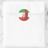 Iran Cheetah Nationale iranische Tierflagge Runder Aufkleber (Tasche)