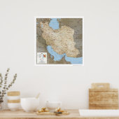 Iran Detaillierte Karte 1991 Poster (Küche)