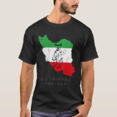 Iran Flag ALL TOGETHER FOR IRAN Farsi calligraphy, T-Shirt (Vorderseite)
