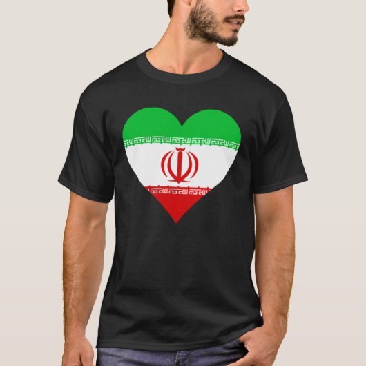 Iran Flag Heart Iran Love Iran T-Shirt (Vorderseite)