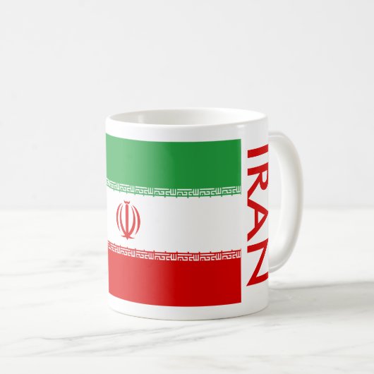 IRAN FLAG KAFFEETASSE (VorderseiteRechts)