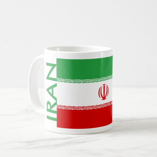 IRAN FLAG KAFFEETASSE (Vorderseite Links)