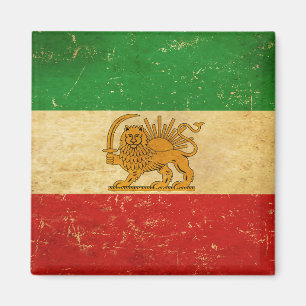 Iran Flag Lion and Sun Shah Flag Magnet Iran