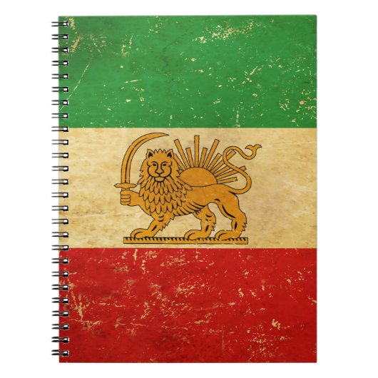 Iran Flag Lion and Sun Shah Flag Notebook Iran Notizblock (Vorderseite)